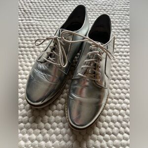 Women’s Silver Lace-Up Shoes